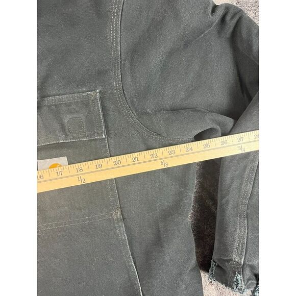 Vtg Carhartt Canvas Removable Hood Navy Blue Full Zip Jacket Quilt Lined XL/XXL - Picture 9 of 14